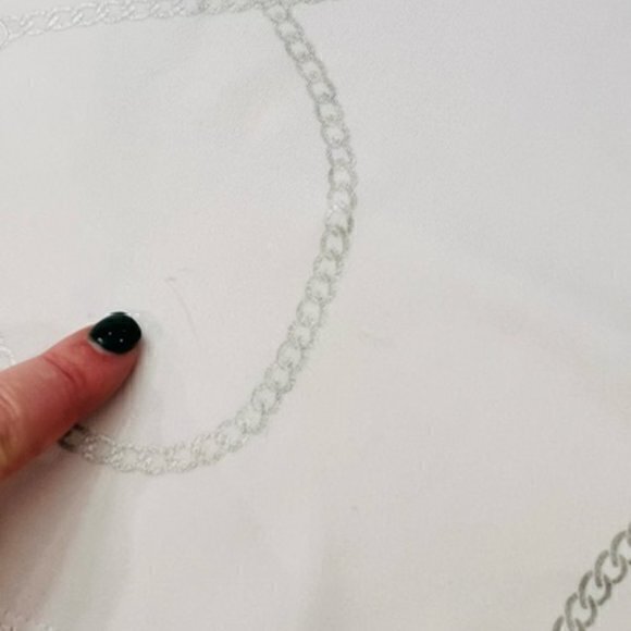 GREG NORMAN PLAY DRY Large Golf Polo Shirt White Silver Chain Link Print Shark - Picture 12 of 14